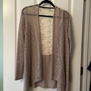 Light sheer lace cardigan women’s size M